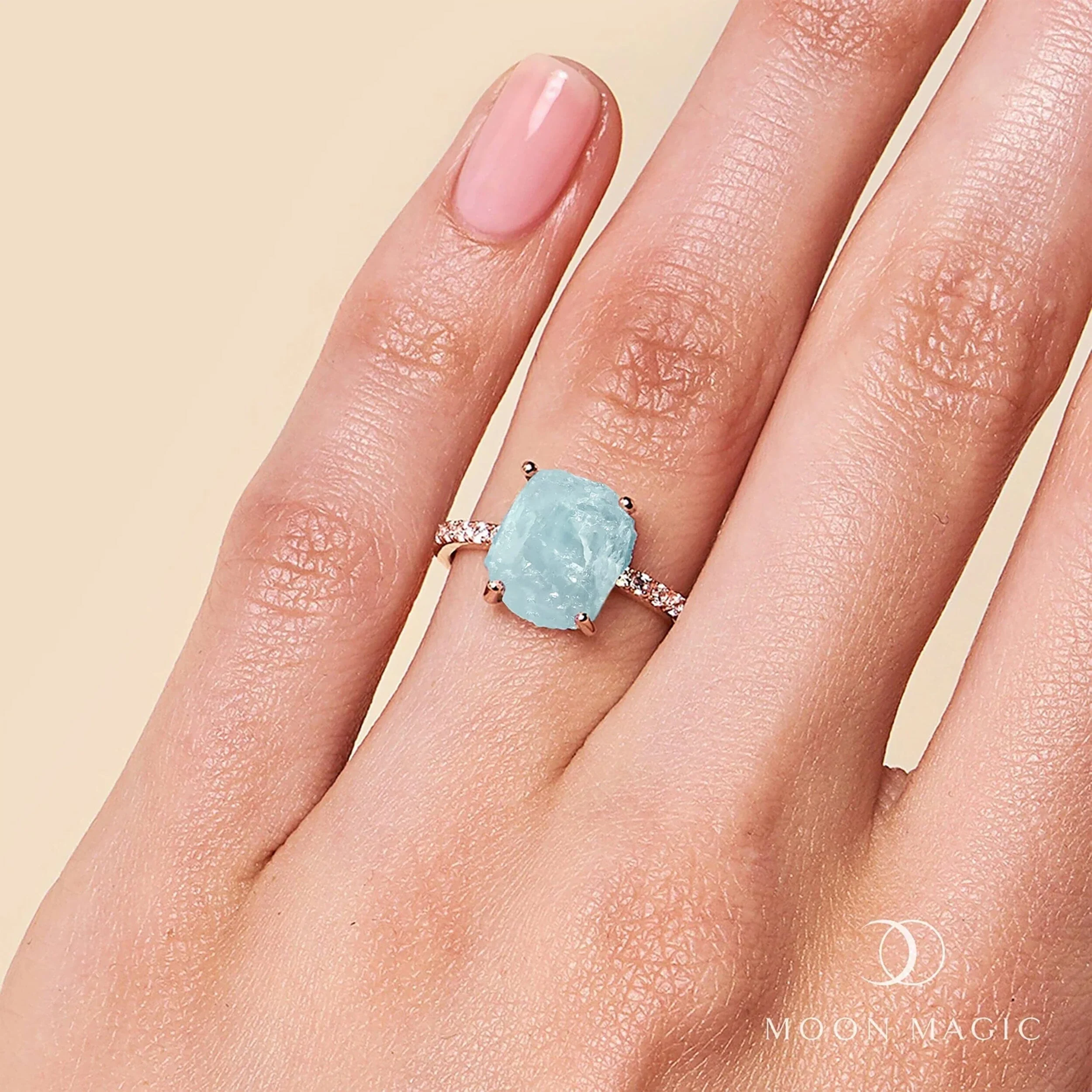 Raw Crystal Ring - Ritzy Aquamarine - Image 4