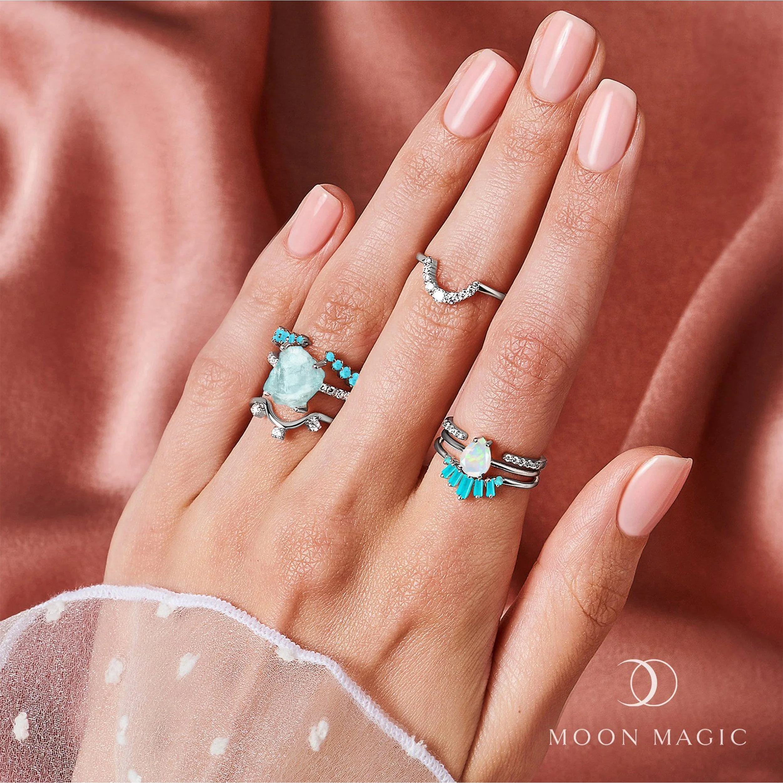 Raw Crystal Ring - Ritzy Aquamarine - Image 9