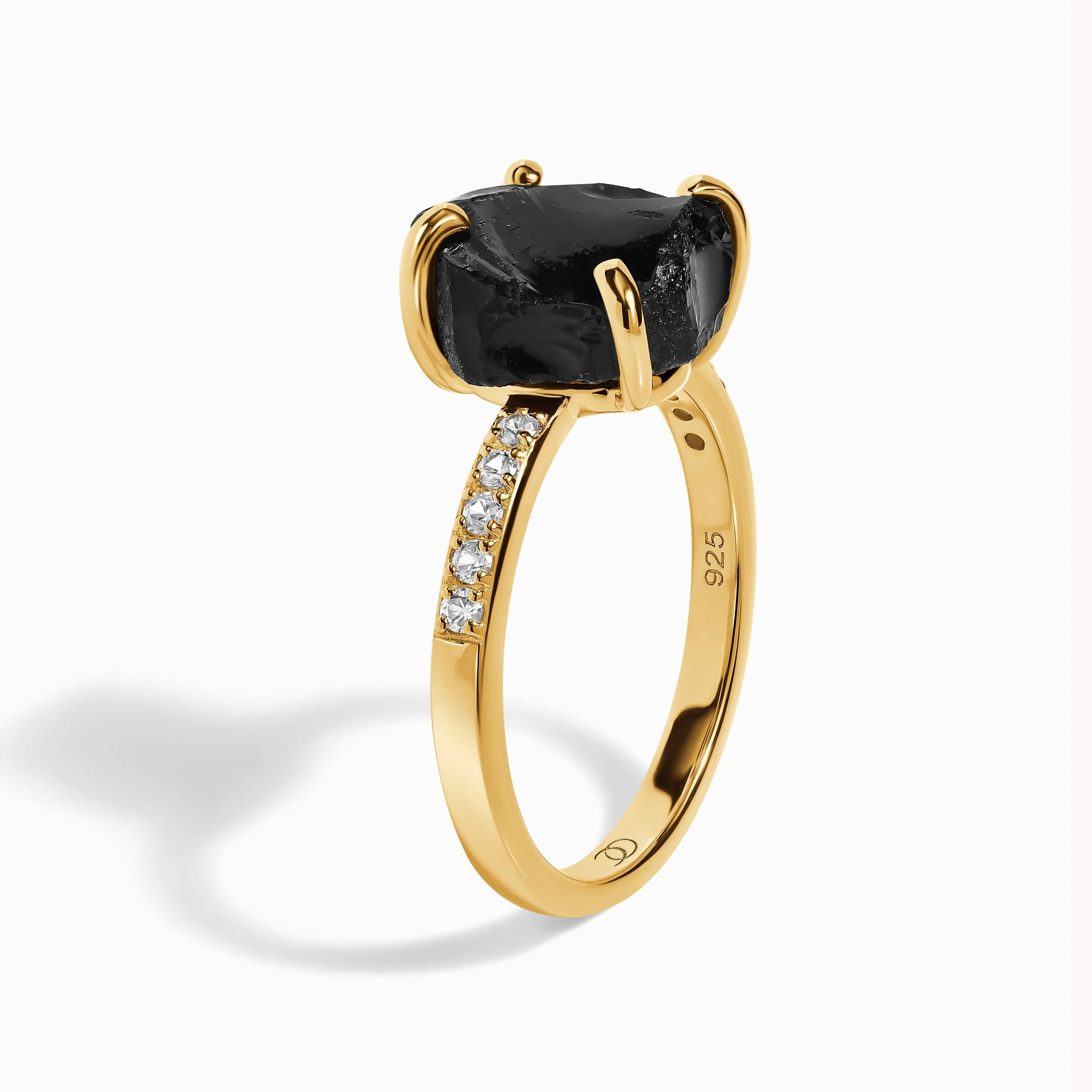 Raw Crystal Ring - Ritzy Black Obsidian - Image 16