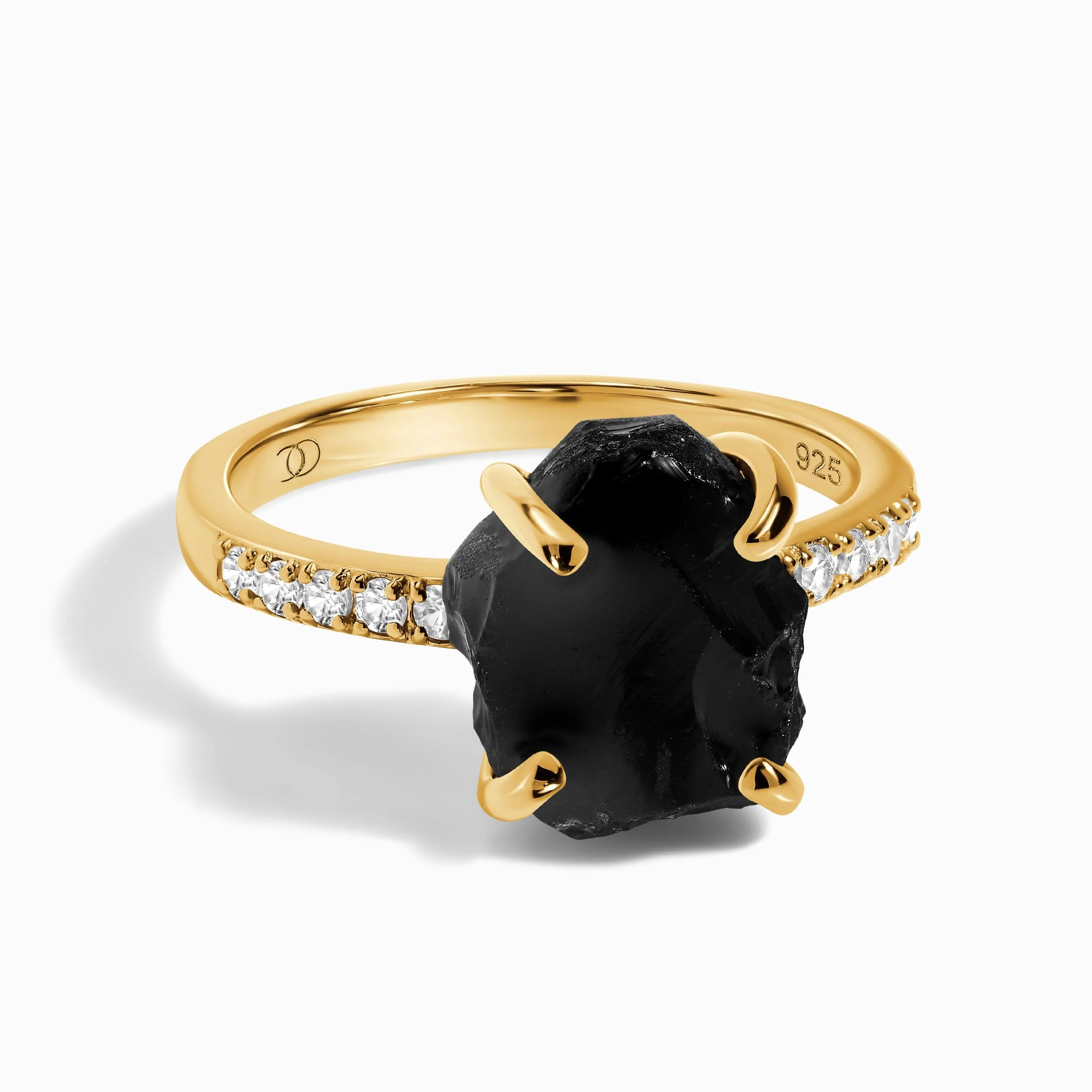 Raw Crystal Ring - Ritzy Black Obsidian - Image 5