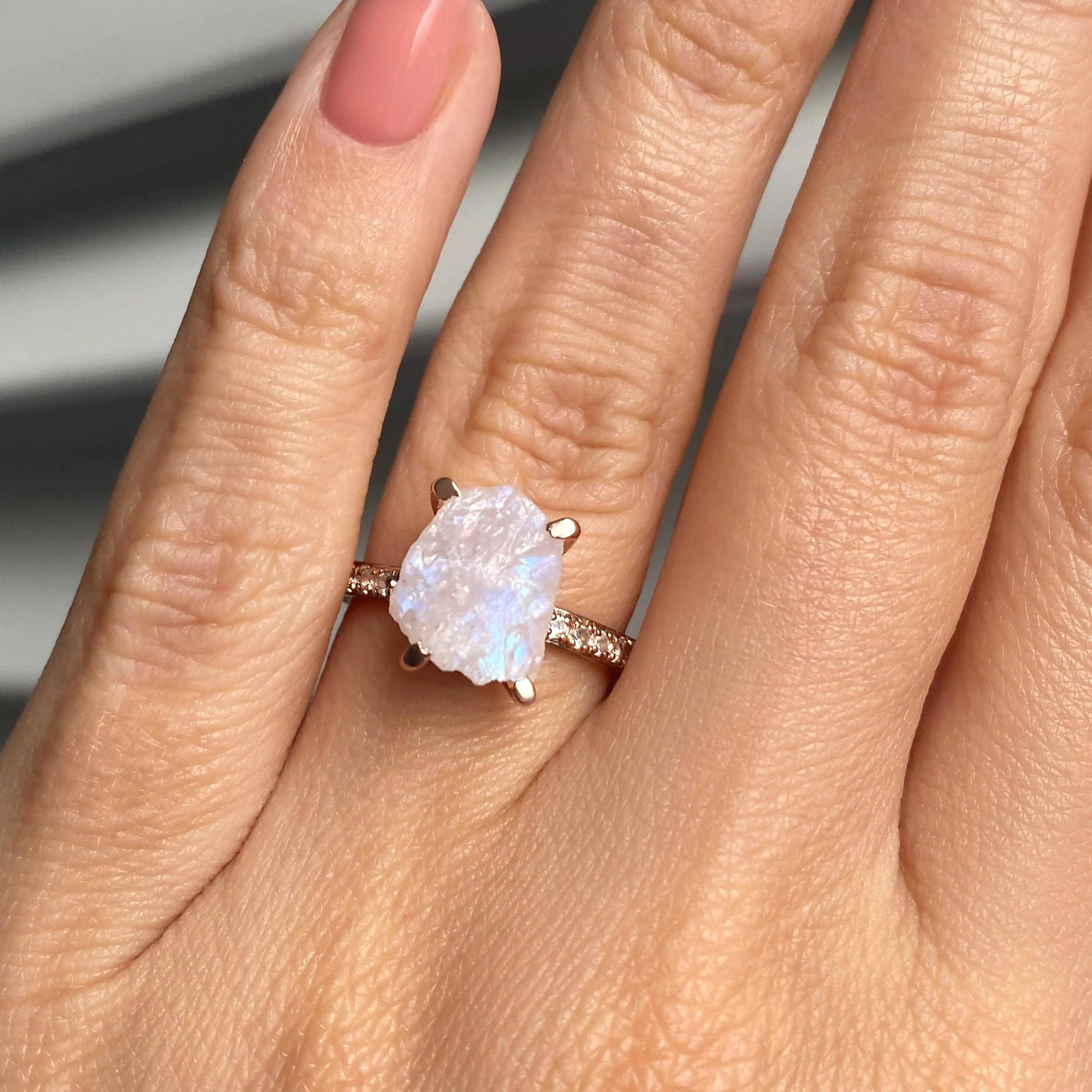 Raw Crystal Ring - Ritzy Moonstone - Image 6