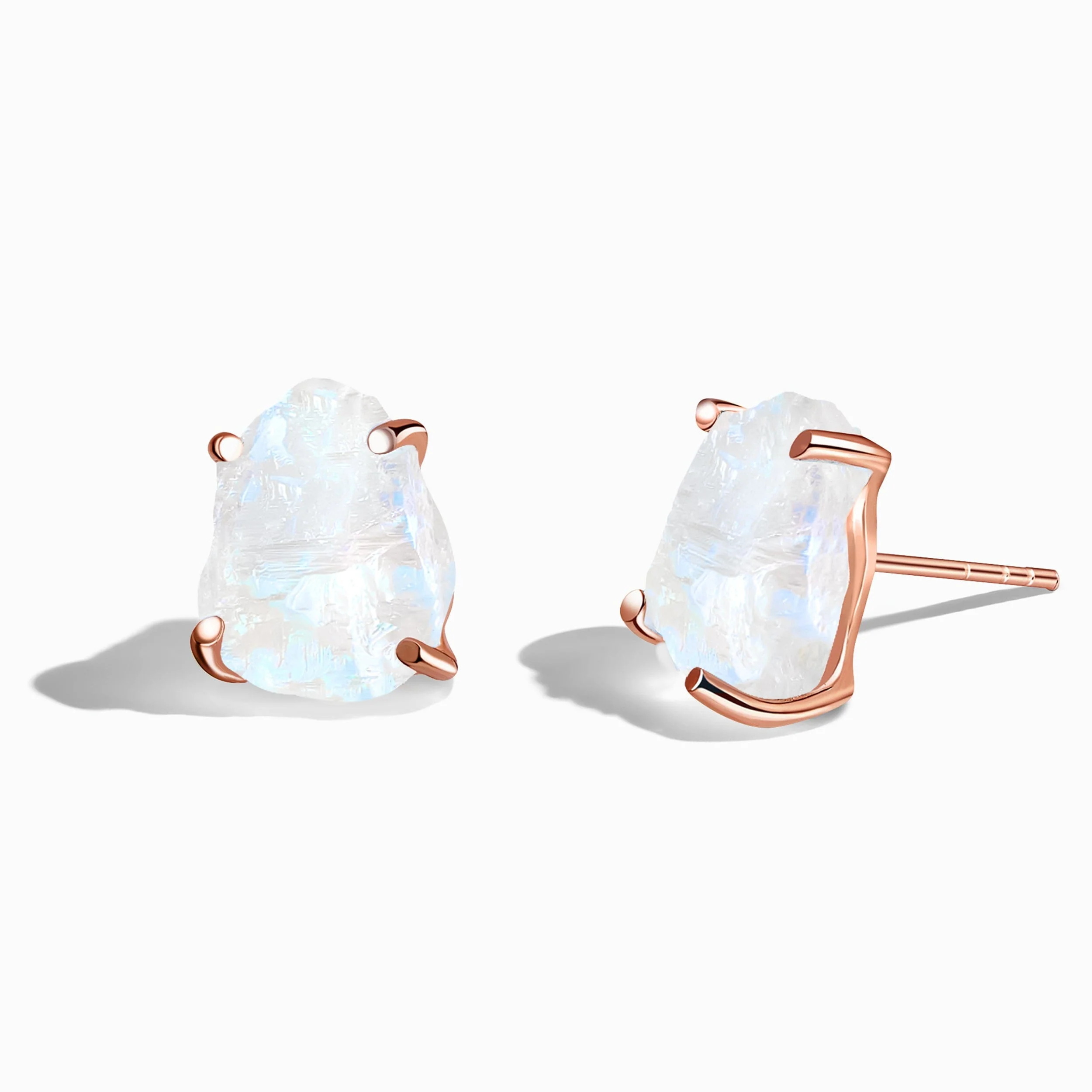 Raw Crystal Studs - Moonstone Studs - Image 3