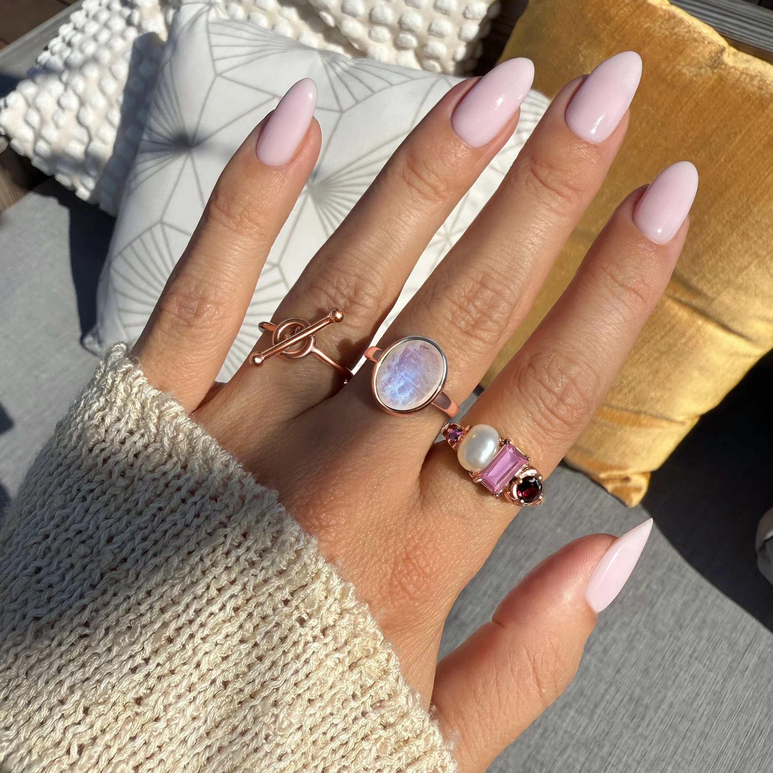 Rhodolite Garnet Pearl Ring - Treasure - Image 14
