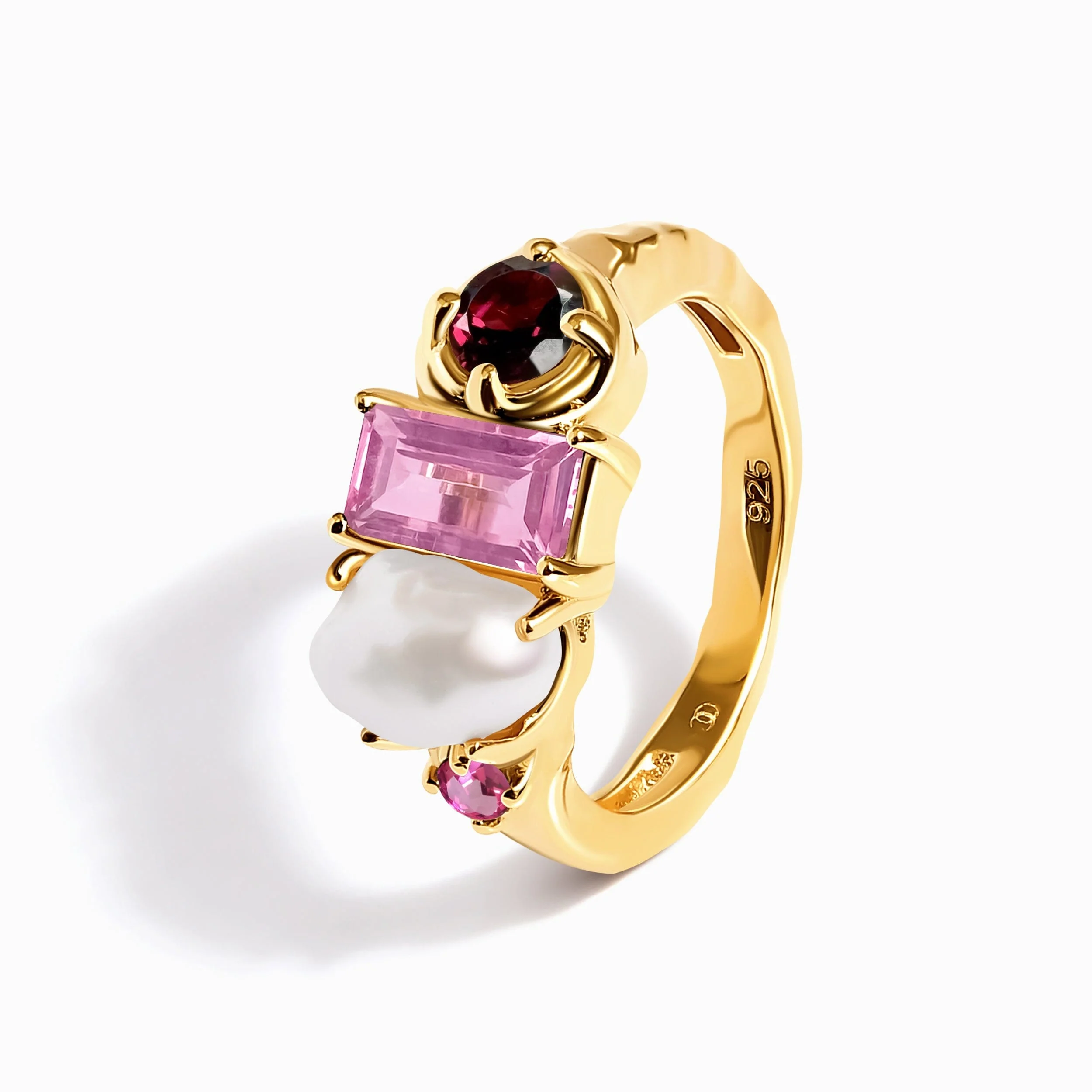 Rhodolite Garnet Pearl Ring - Treasure - Image 17