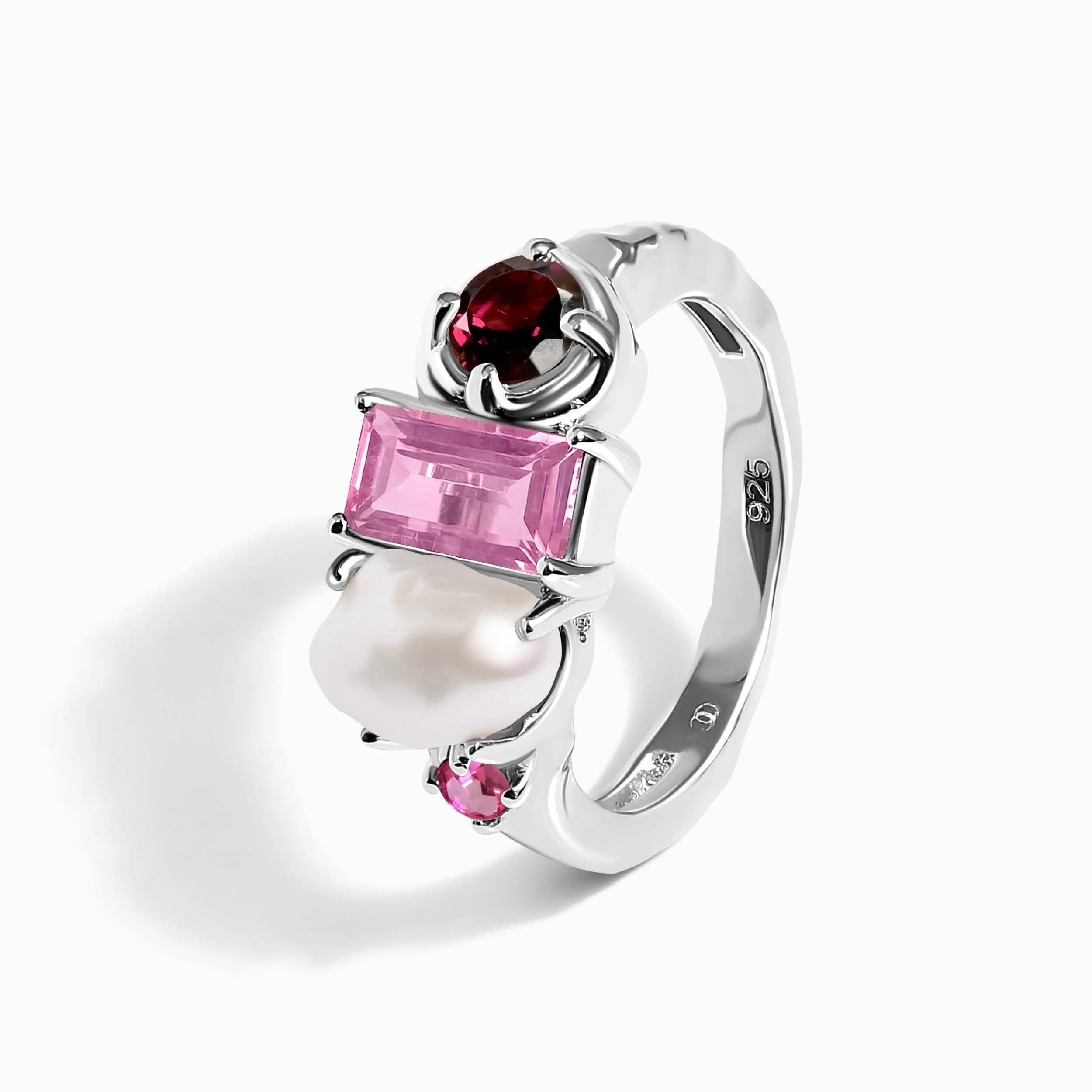 Rhodolite Garnet Pearl Ring - Treasure - Image 13