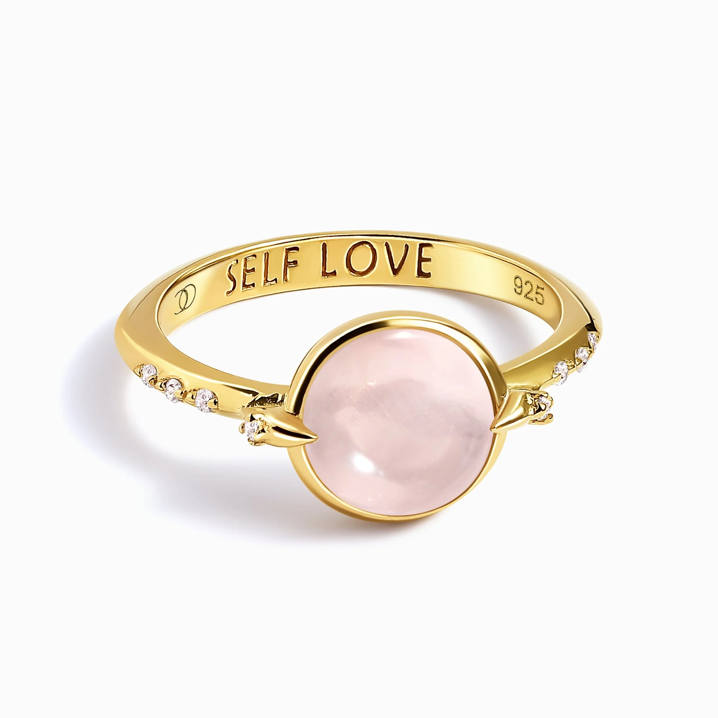 Rose Quartz Energy Ring - Self-Love Engraved - Image 5