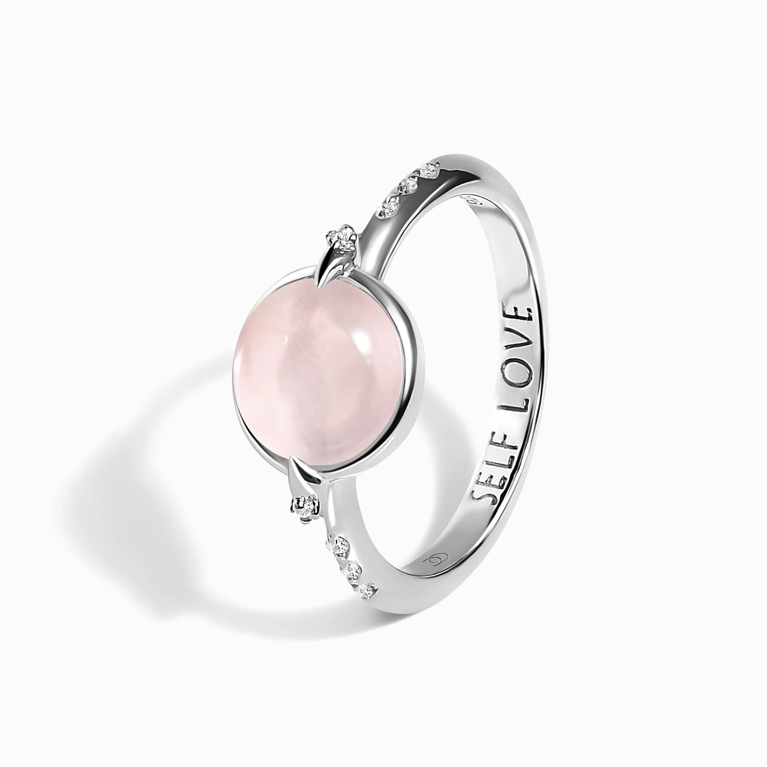 Rose Quartz Energy Ring - Self-Love Engraved - Image 9