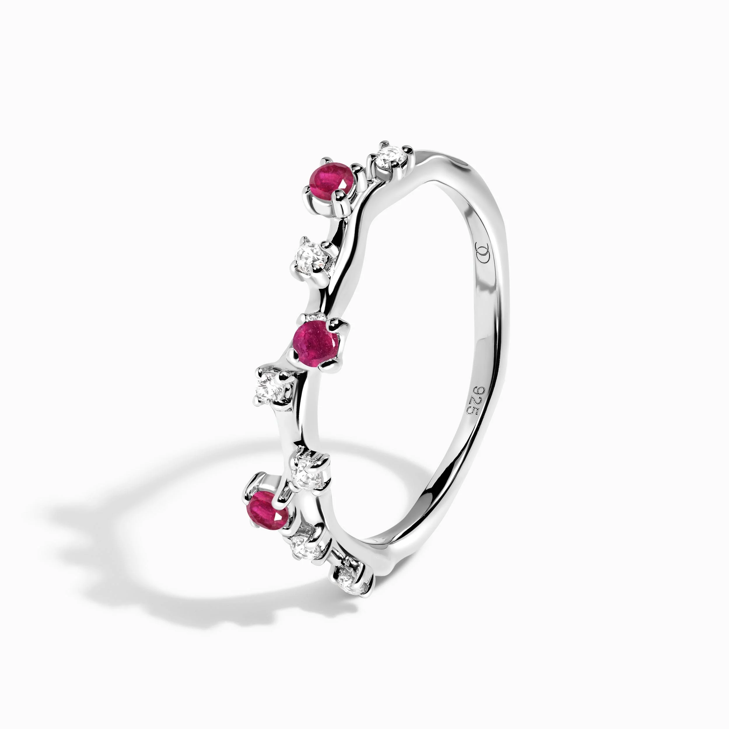 Rose Quartz Flow Ring & Ruby Stardust Band - Image 15