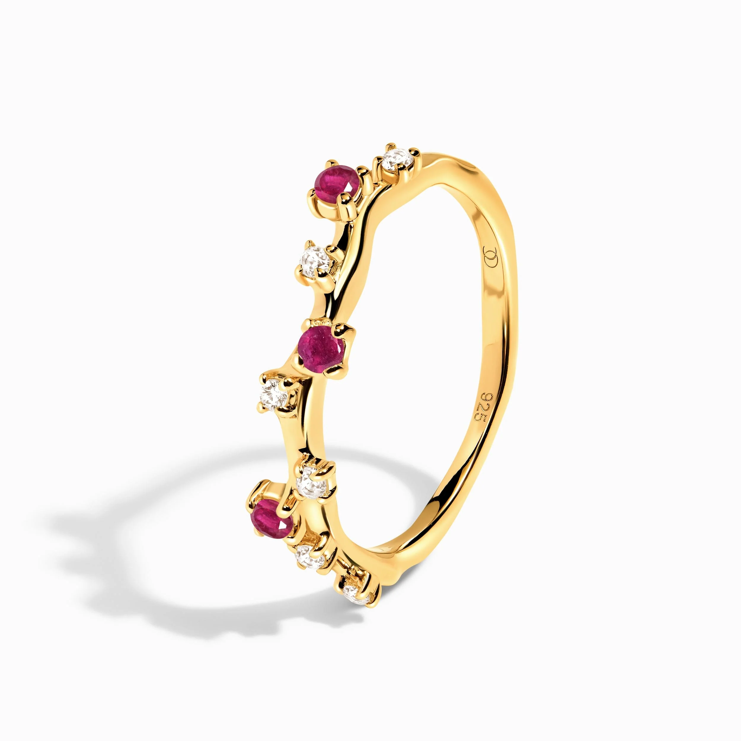 Rose Quartz Flow Ring & Ruby Stardust Band - Image 17