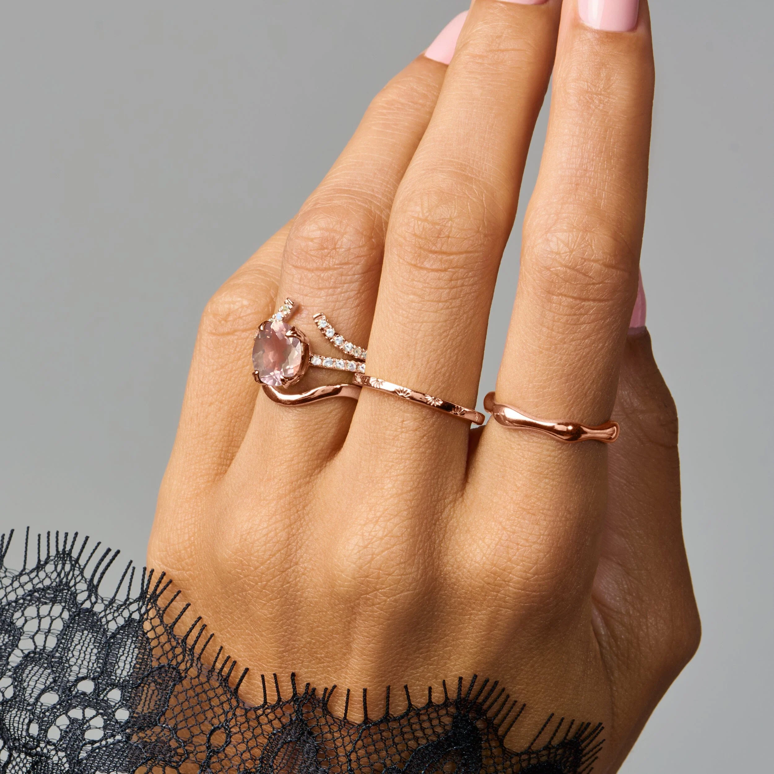 Rose Quartz Ring - Harlow - Image 8