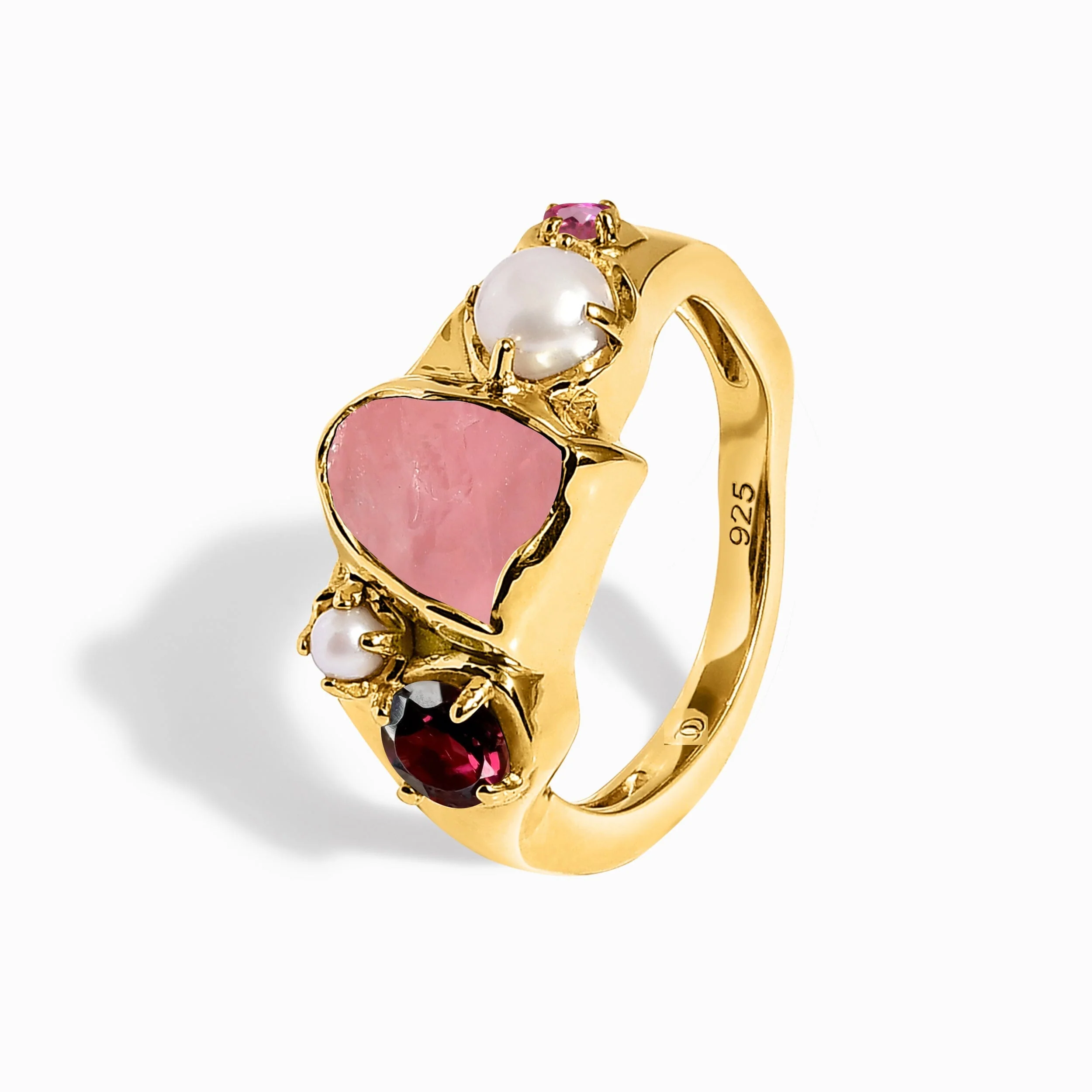 Rose Quartz Pearl Ring - Aurora Heirloom - Image 14