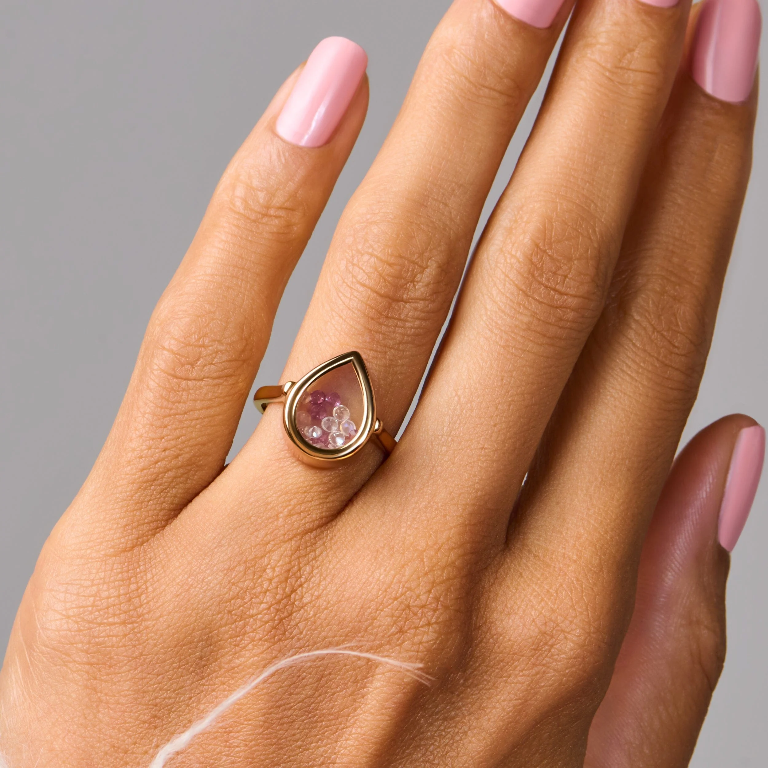 Rose Quartz Rhodolite Ring - Gem Glide - Image 6