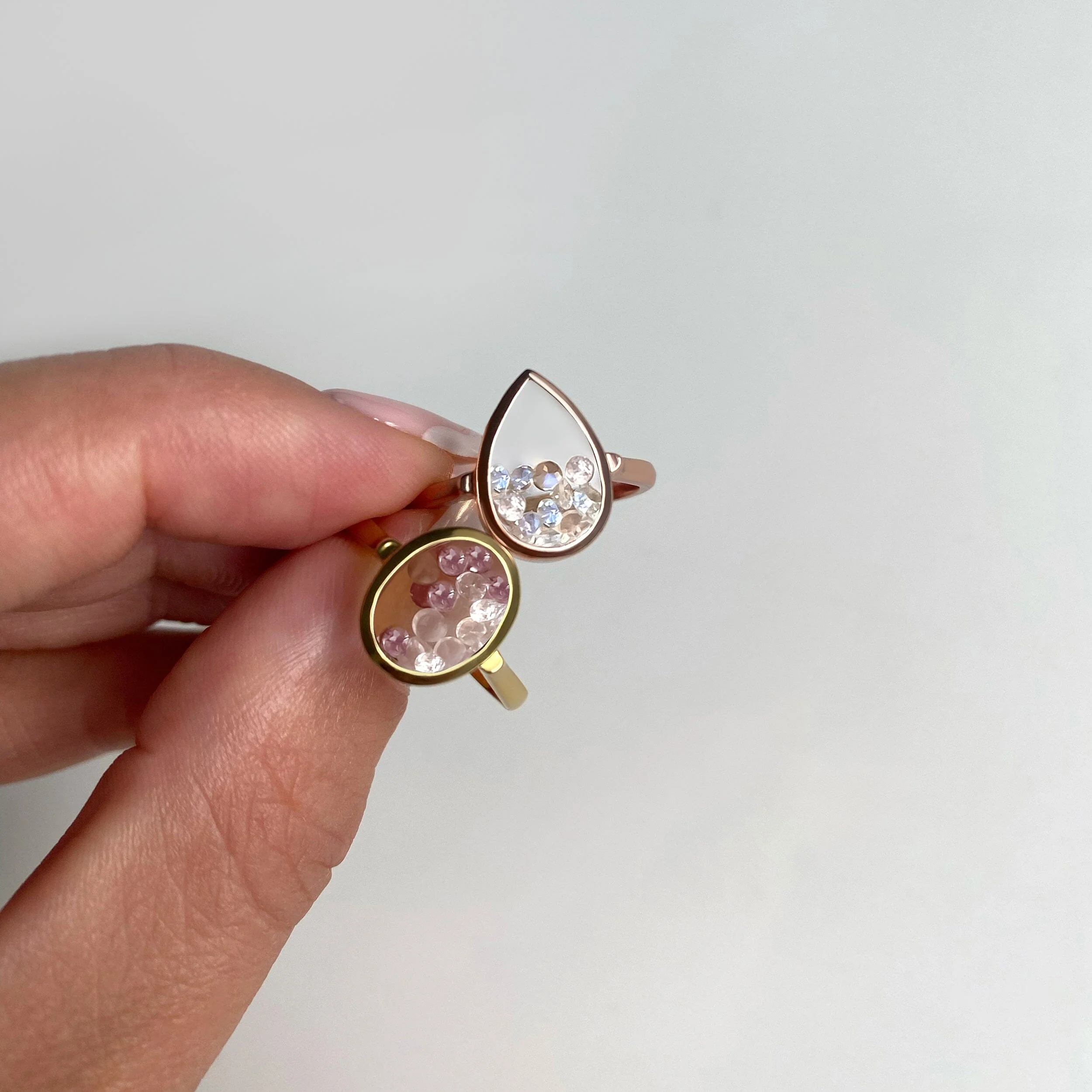 Rose Quartz Rhodolite Ring - Halo of Calm - Image 15