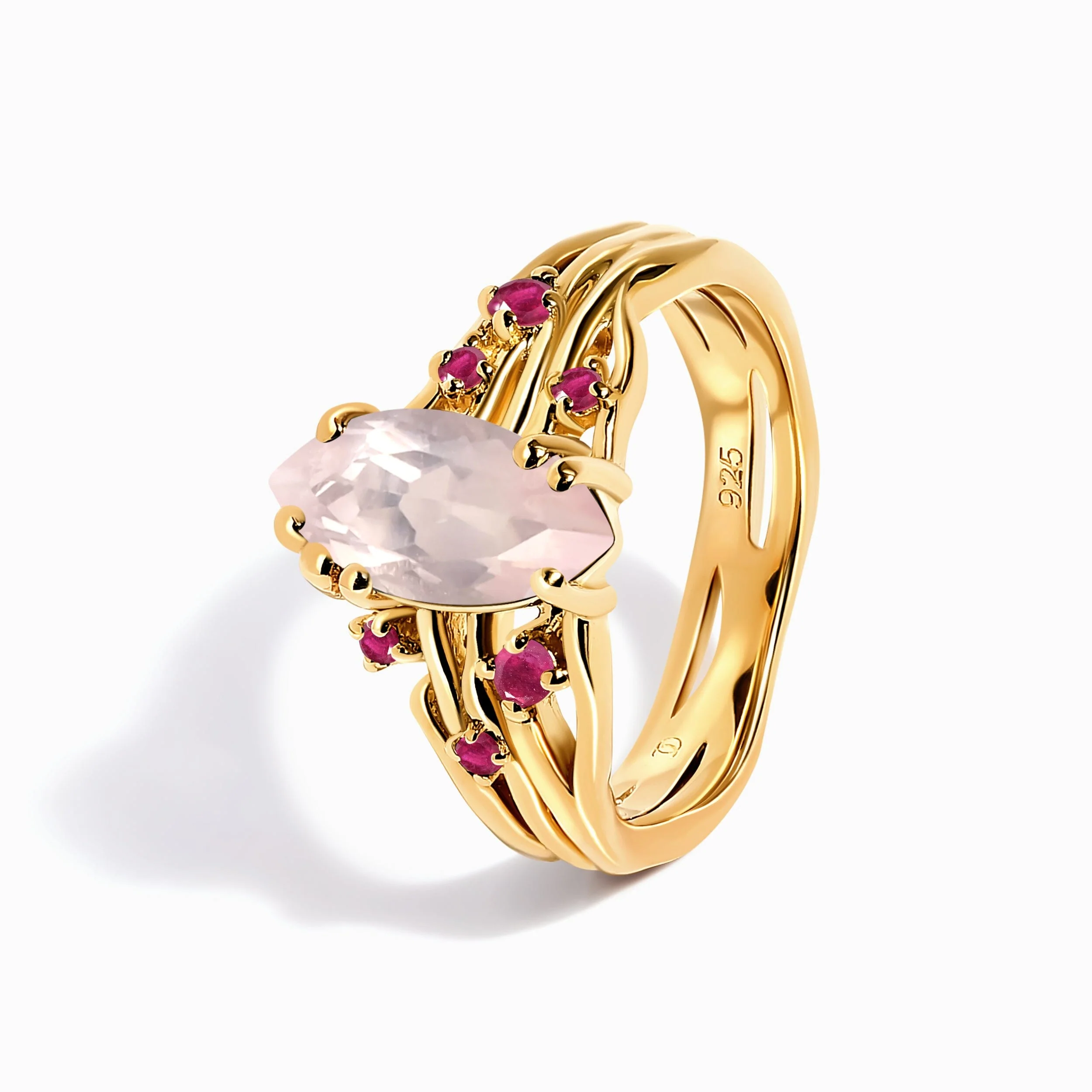 Rose Quartz Ruby Ring - Radiance - Image 16