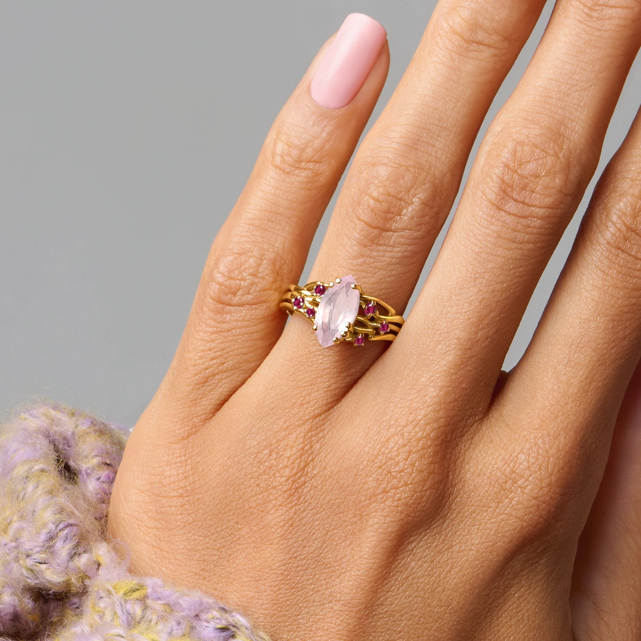 Rose Quartz Ruby Ring - Radiance - Image 22