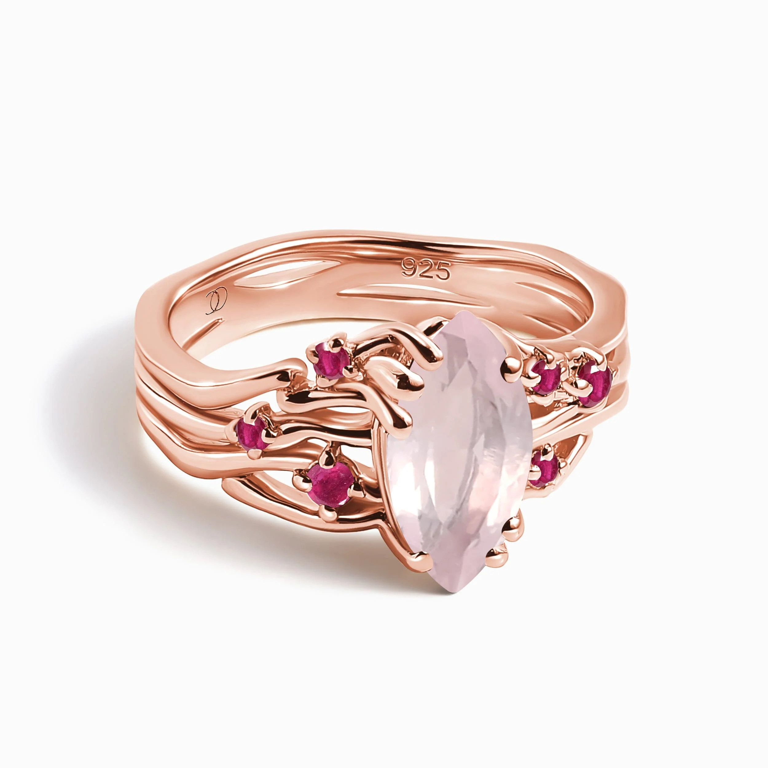 Rose Quartz Ruby Ring - Radiance - Image 3