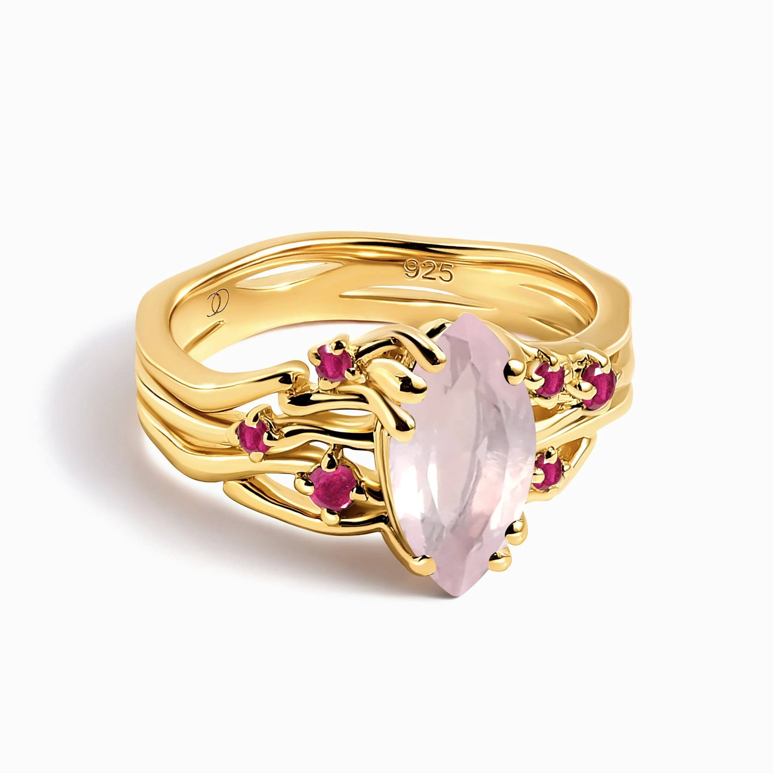 Rose Quartz Ruby Ring - Radiance - Image 5