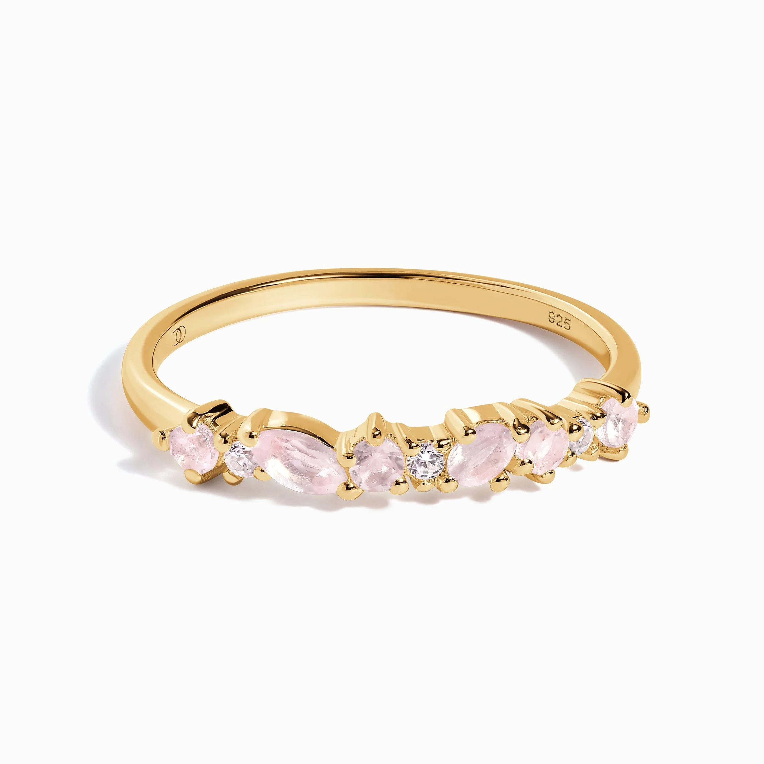 Rose Quartz White Zircon Ring - Grace - Image 5