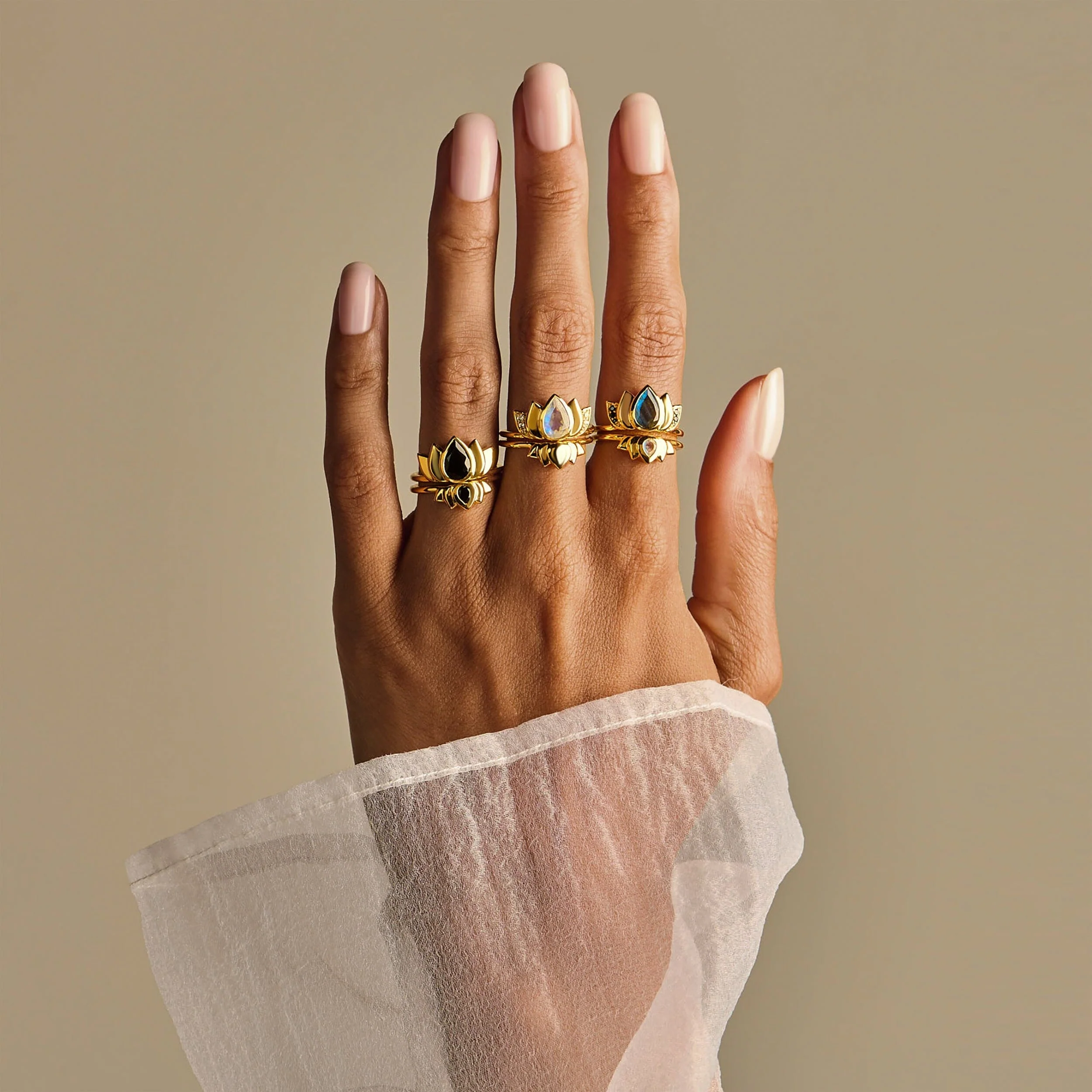 Silver Stacking Ring - Mini Lotus - Image 14