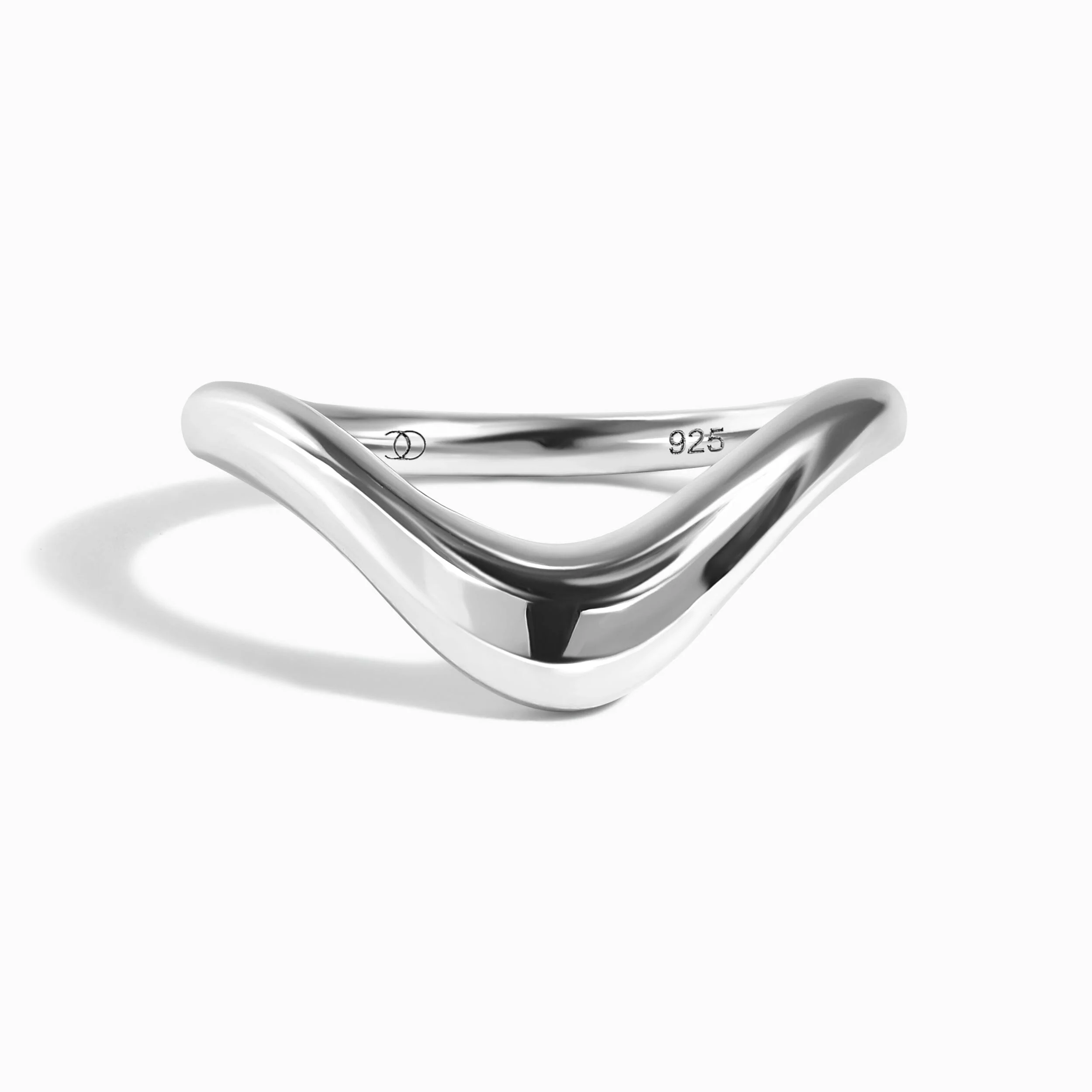 Stackable Ring Band - Dome Wishbone