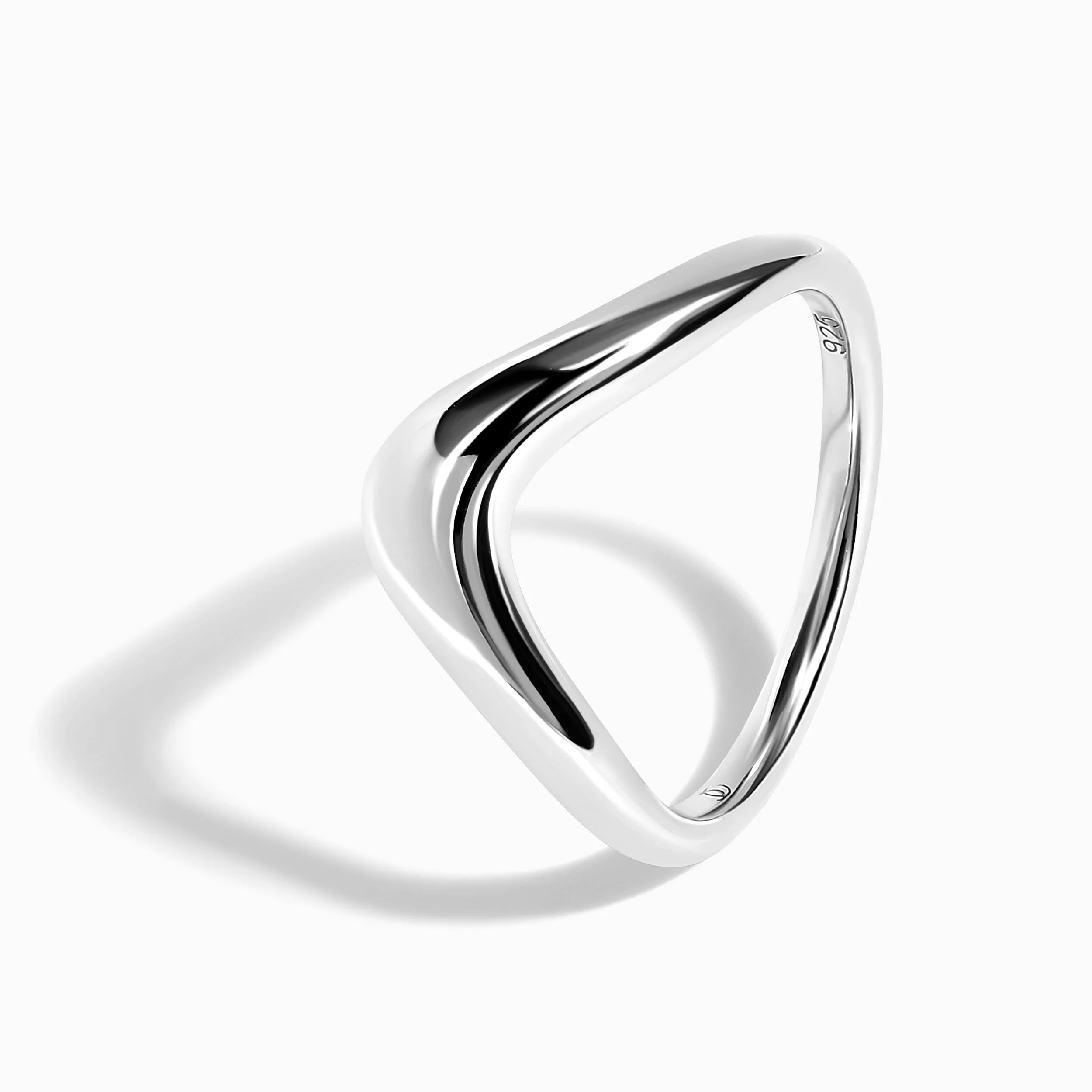 Stackable Ring Band - Dome Wishbone - Image 10