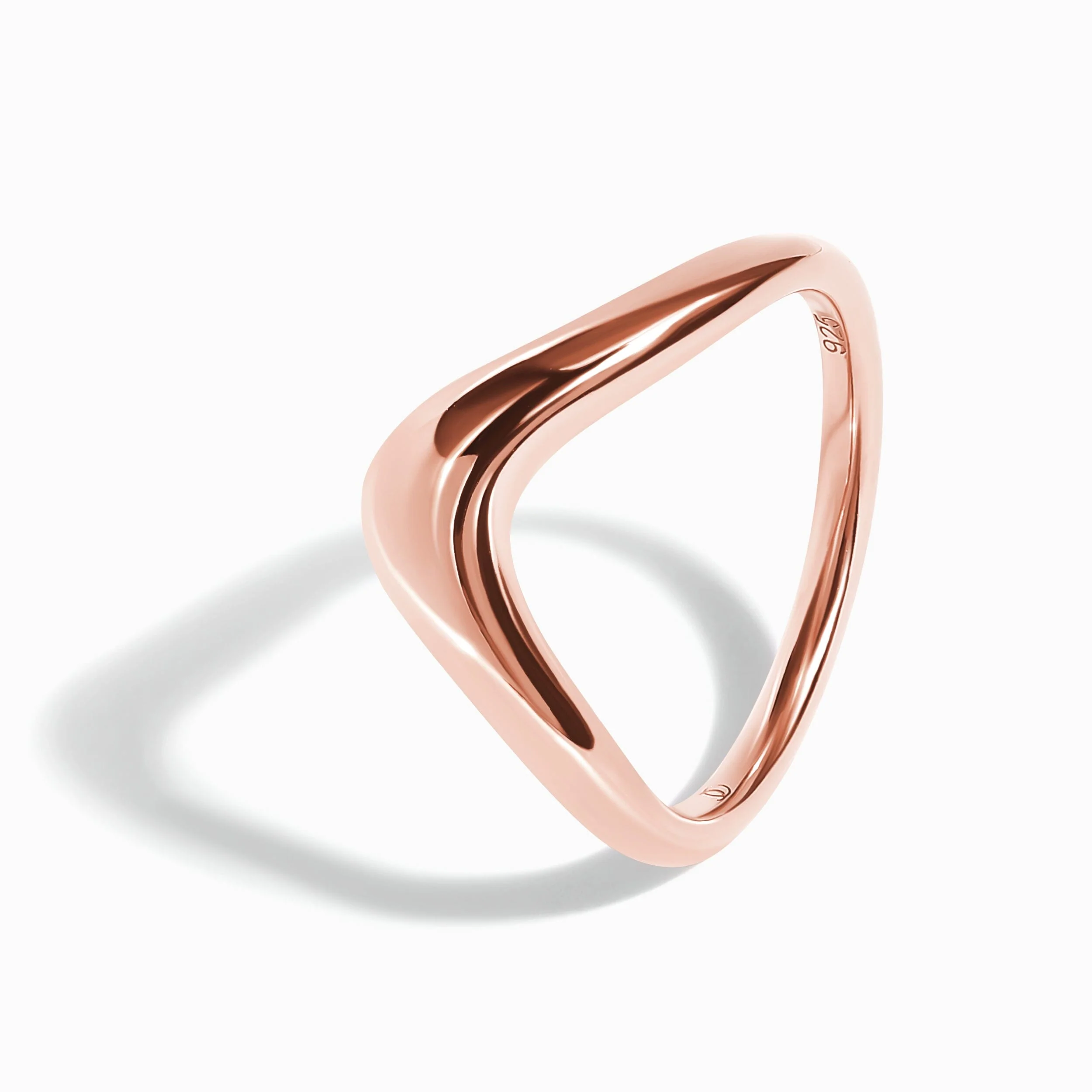 Stackable Ring Band - Dome Wishbone - Image 11