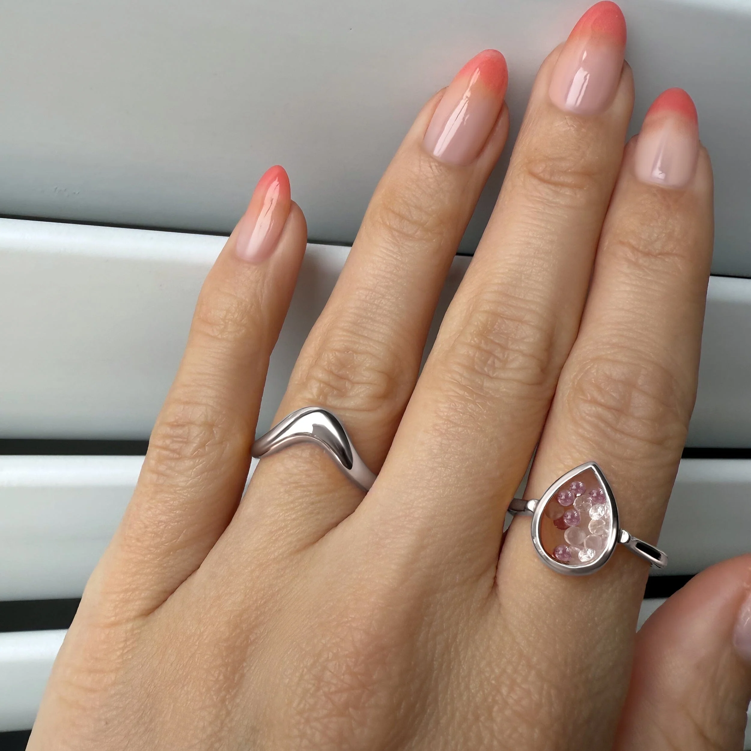 Stackable Ring Band - Dome Wishbone - Image 2