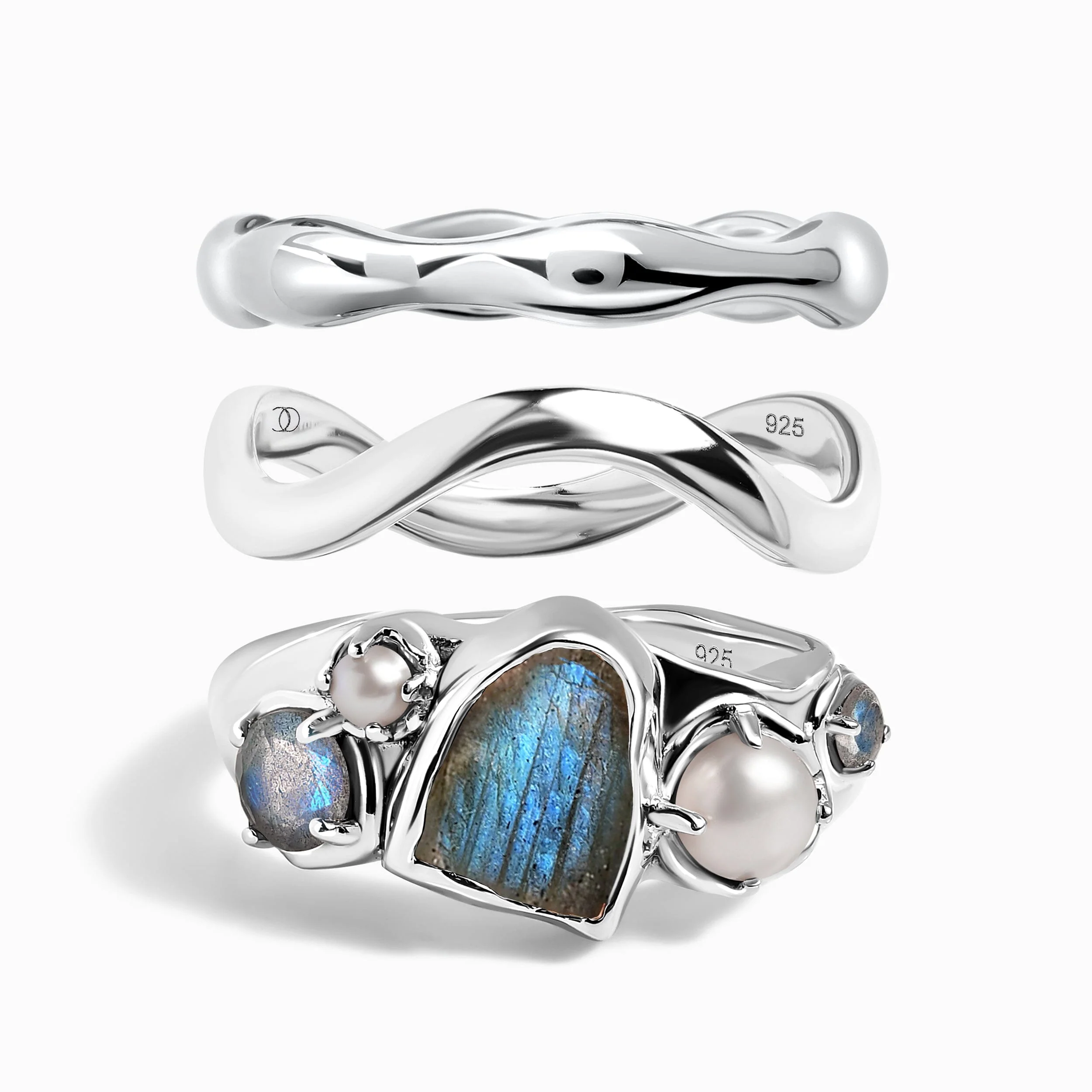 Twilight Heirloom Ring - Magma Band & Waves Band