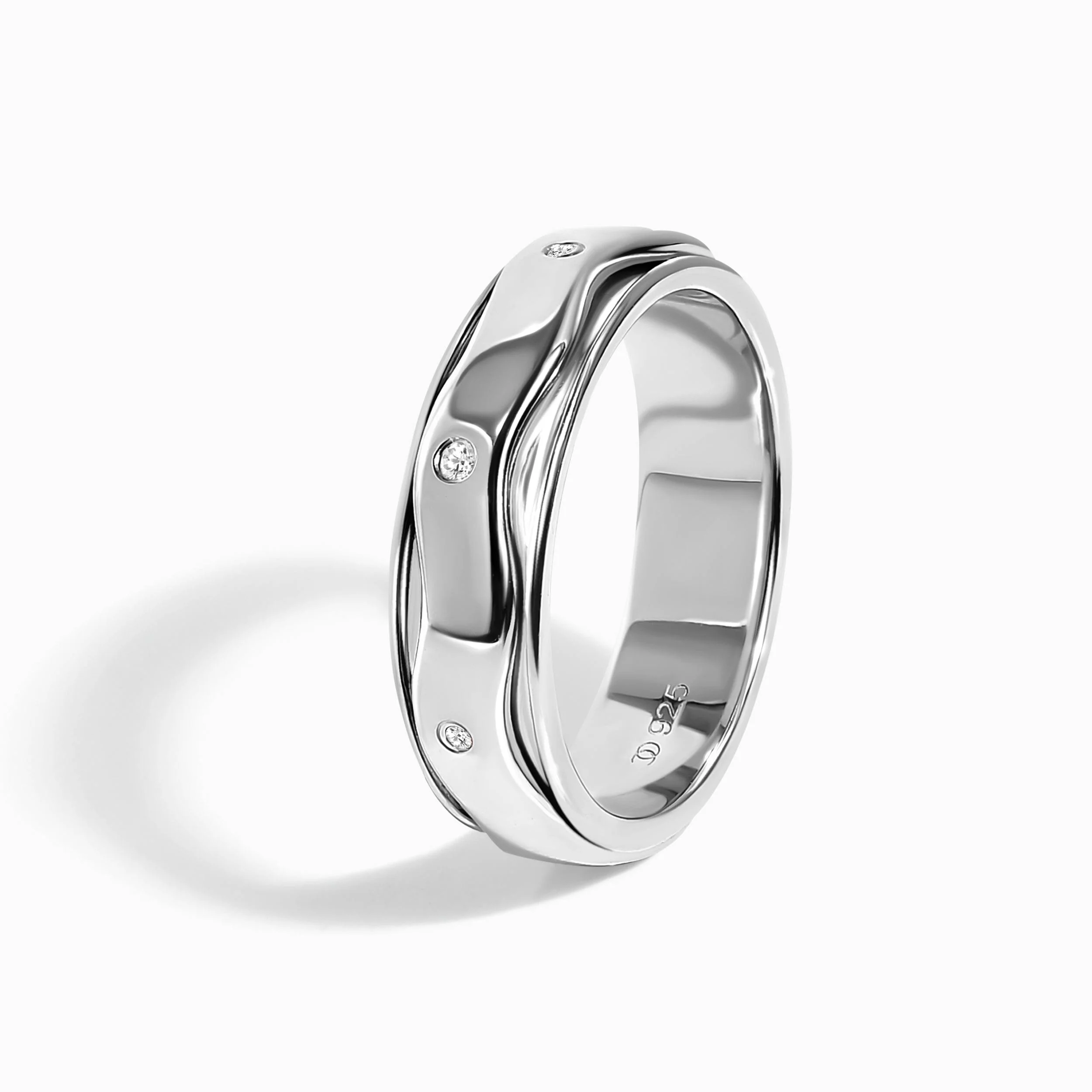 White Zircon Fidget Ring - Spinning Clarity - Image 9