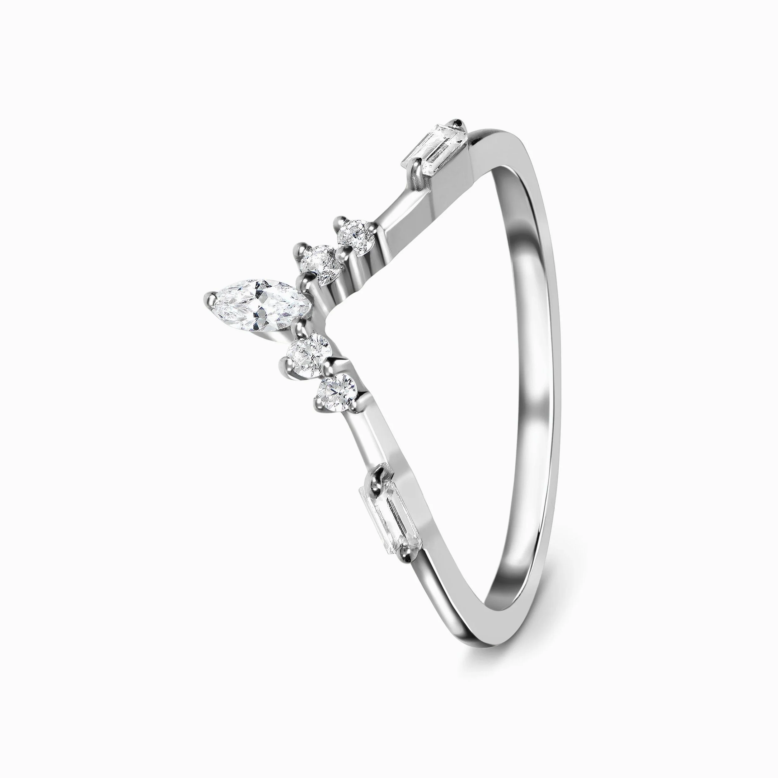 White Zircon Ring - Diadème Band - Image 9
