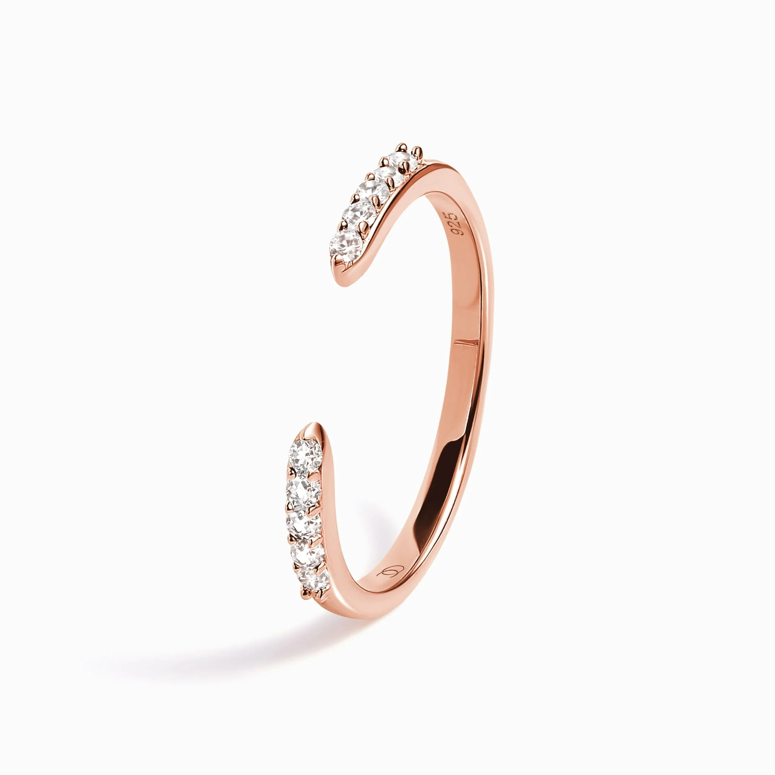 White Zircon Ring - Twinkling Band - Image 13