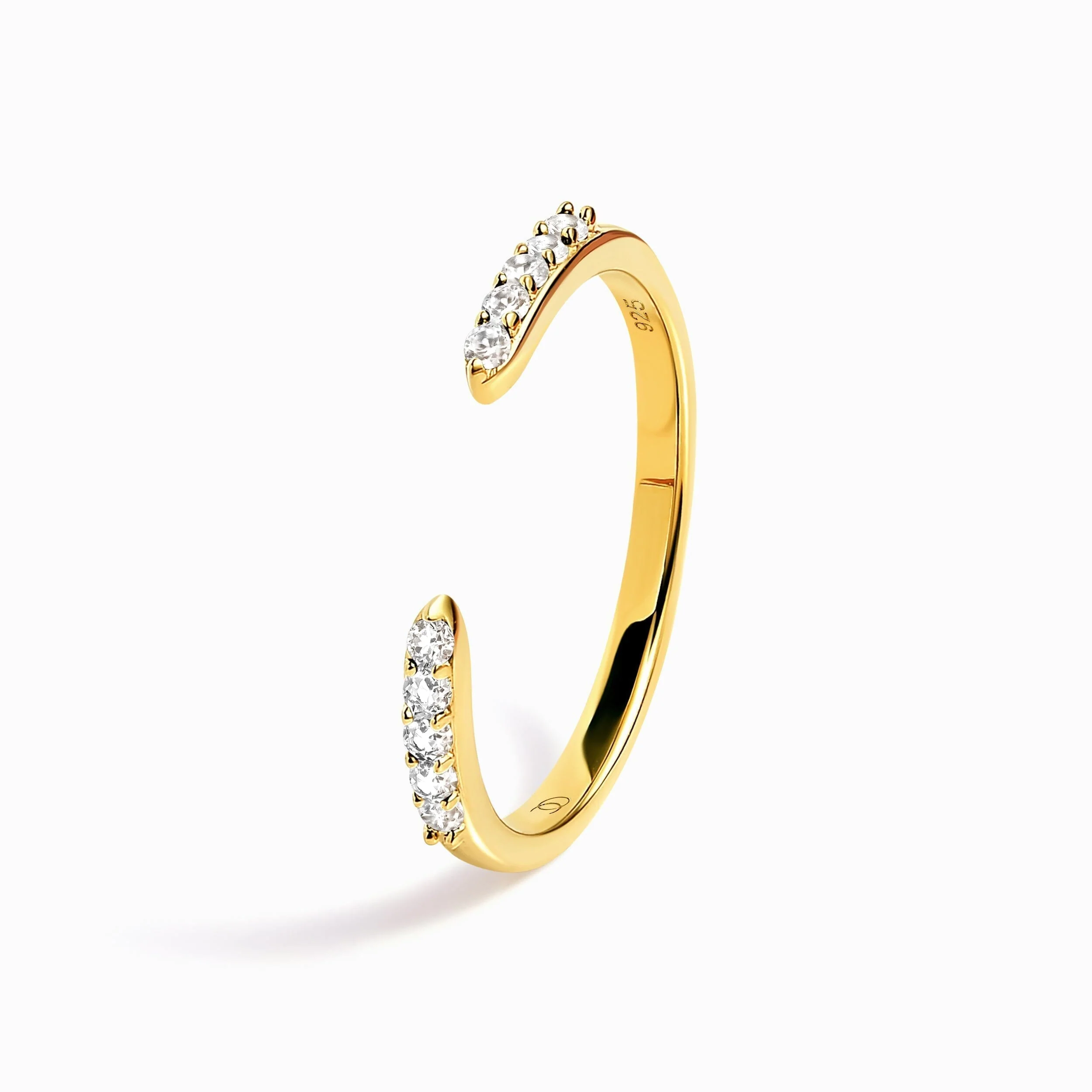 White Zircon Ring - Twinkling Band - Image 17