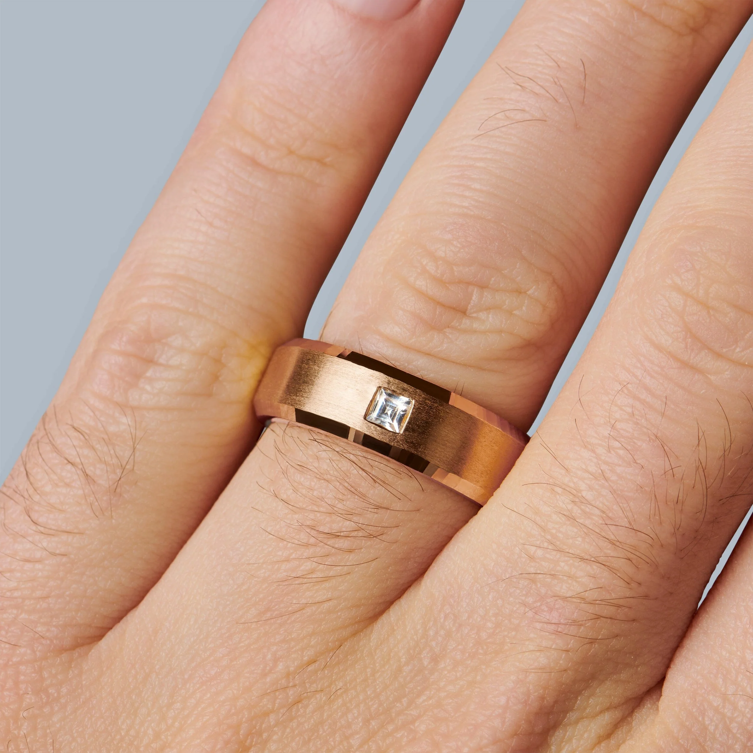 White Zircon Unisex Ring - Crafted - Image 15
